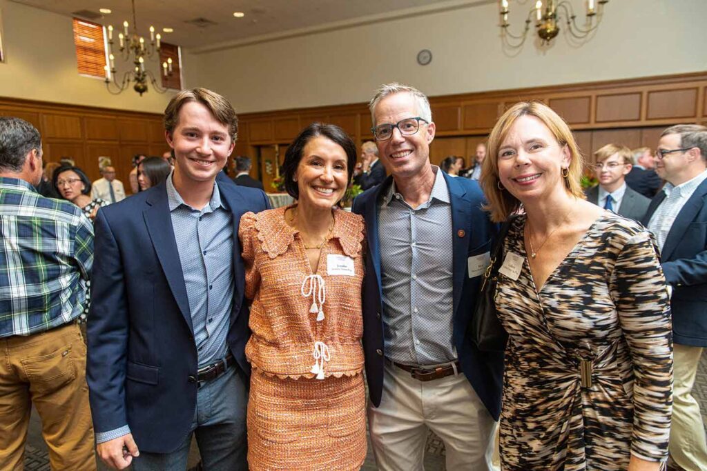 Steve '94 P'24 and Jennifer Noxon P'24, are pictured with their son, Jared '24 and Colleen Tracy '94 P'24 at the 2022 Legacy Reception. 